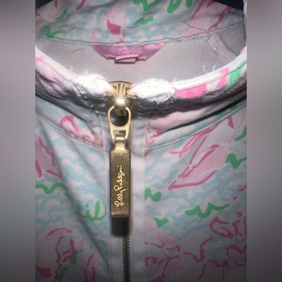 Lilly Pulitzer Skipper Popover Quarter Zip Lobstah Roll Spa Blue Tropical Small - Picture 4 of 6
